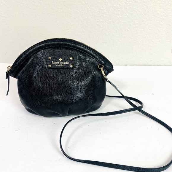 Kate Spade Black Pebble Leather Crossbody Bag 7” x 9” x 3.5” - Picture 1 of 7